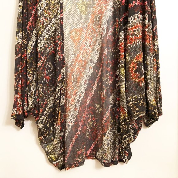 New Fuzzi Gaultier Jersey Kimono Cardigan Jacket Stretch Jersey Drape Top Print - Picture 4 of 8